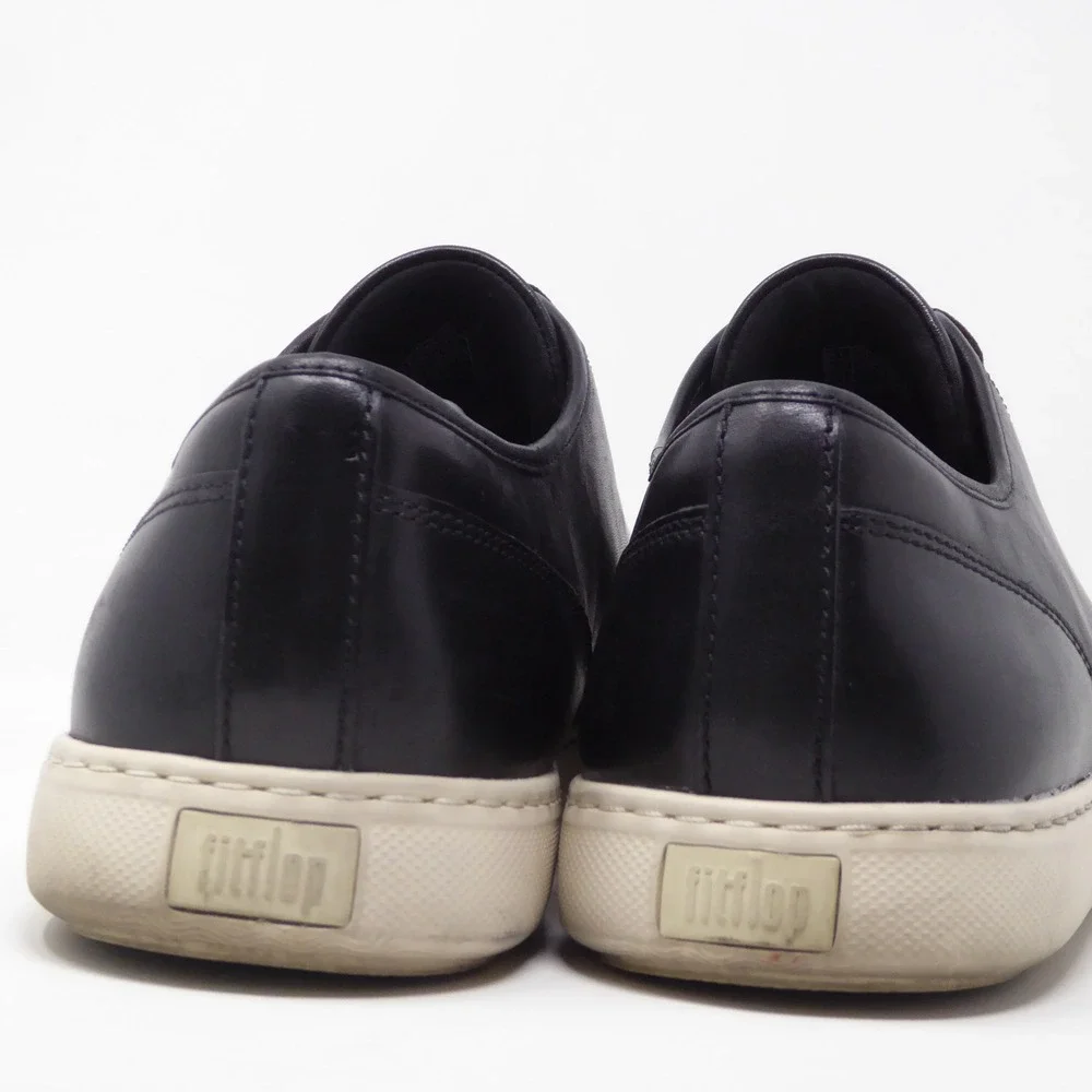 FitFlop Christophe Mens Sneakers Black Leather Lace Up N33-001 Size 12